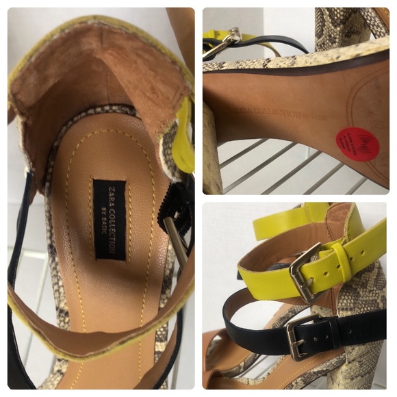 ZARA COLLECTION Color Block and Animal Print Heeled Sandals/PREOWNED - Picture 12 of 17